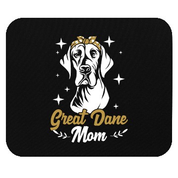 Discover Cute Dog Mom Polka Dot Hair Bow Great Dane Mom Mouse Pads