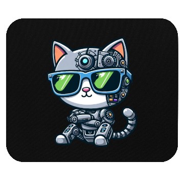 Discover Cat robot mech cyborg sci-fi Mouse Pads