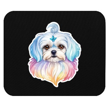 Discover Maltese Dog Watercolor Mouse Pads