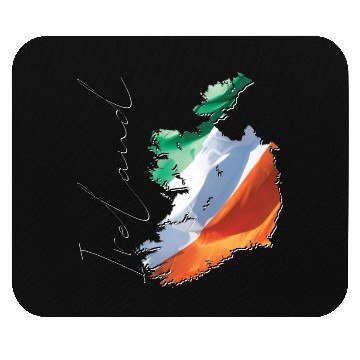 Discover Ireland | Real Flag | Flag Map EN Mouse Pads