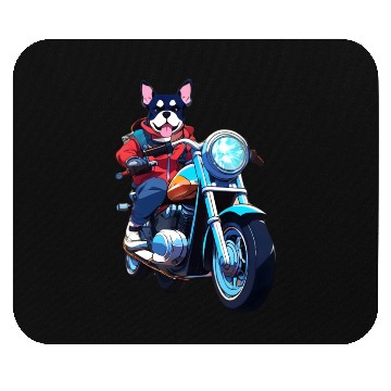 Discover Motorcycle Dog Riding Through The Streets Mouse Pads