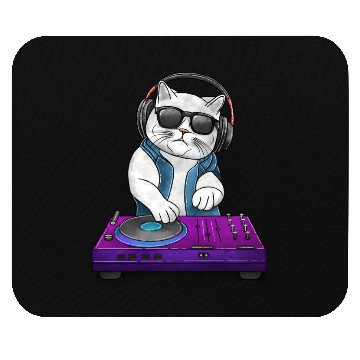 Discover White Cat DJ Mouse Pads