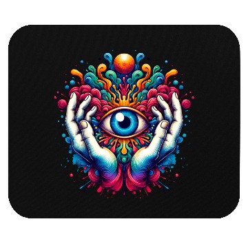 Discover Colorful abstract psychedelic eye design Mouse Pads