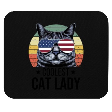 Discover Coolest Cat Lady Mouse Pads