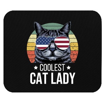 Discover Coolest Cat Lady Mouse Pads