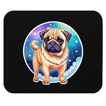 Discover Pug Watercolor Mouse Pads