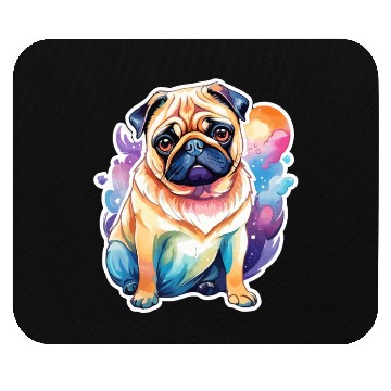 Discover Pug Watercolor Mouse Pads