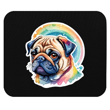 Discover Pug Watercolor Mouse Pads