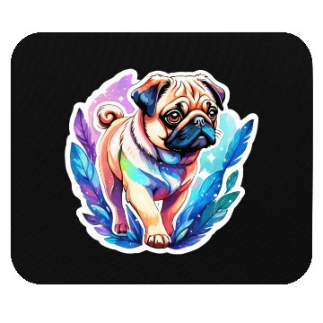 Discover Pug Watercolor Mouse Pads