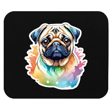 Discover Pug Watercolor Mouse Pads