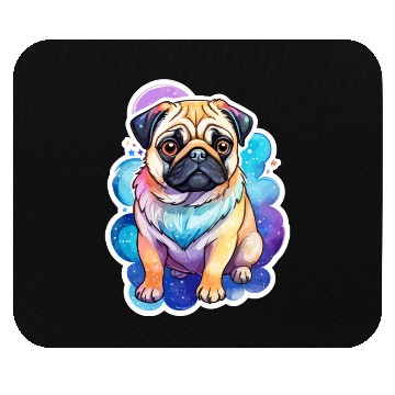 Discover Pug Watercolor Mouse Pads