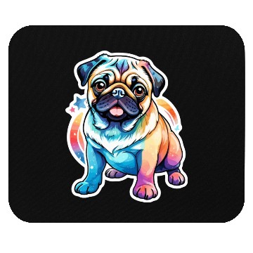 Discover Pug Watercolor Mouse Pads