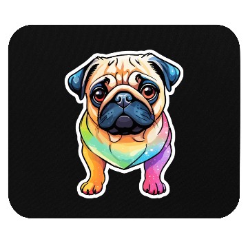 Discover Pug Watercolor Mouse Pads