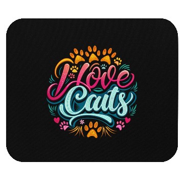 Discover Lovely design featuring the fun phrase 'I love cat Mouse Pads