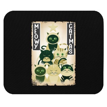 Discover Meowy Catmas Cat Christmas Tree Xmas Kitten Cute Mouse Pads