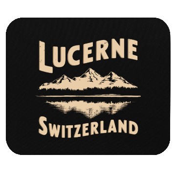 Discover Lucerne Souvenir Switzerland Mountains Reflection Mouse Pads