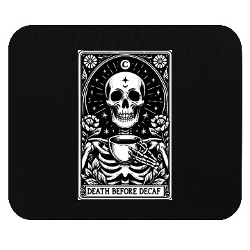 Discover Death Before Decaf Tarot Card Mouse Pads