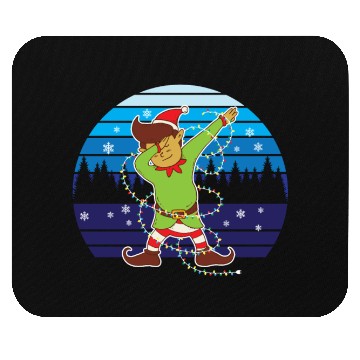 Discover Dabbing Elf Christmas Tree Lights Xmas Family Mouse Pads