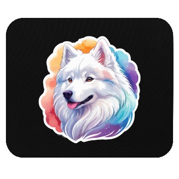 Discover Samoyed Dog Watercolor Mouse Pads