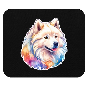 Discover Samoyed Dog Watercolor Mouse Pads