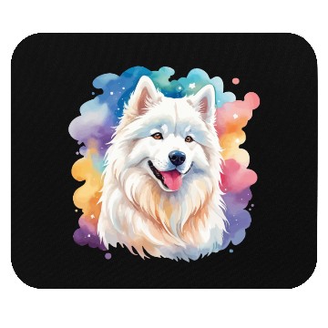Discover Samoyed Dog Watercolor Mouse Pads