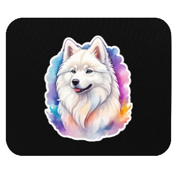 Discover Samoyed Dog Watercolor Mouse Pads