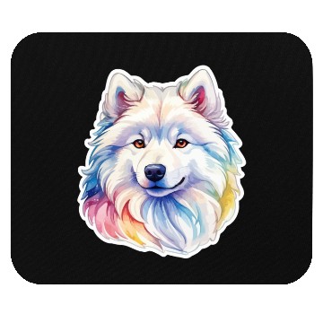 Discover Samoyed Dog Watercolor Mouse Pads