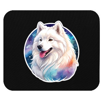 Discover Samoyed Dog Watercolor Mouse Pads