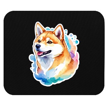 Discover Shiba Inu Watercolor Mouse Pads
