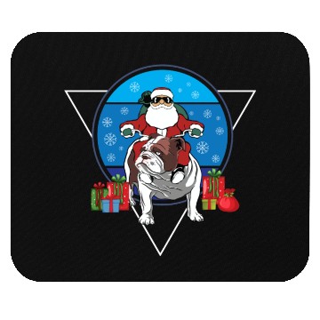 Discover Christmas Santa Claus Riding English Bulldog Xmas Mouse Pads