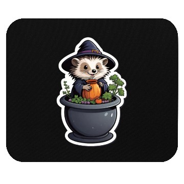 Discover Witchy Hedgehog Mouse Pads