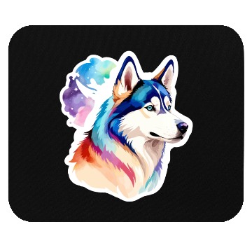 Discover Siberian Husky Watercolor Mouse Pads
