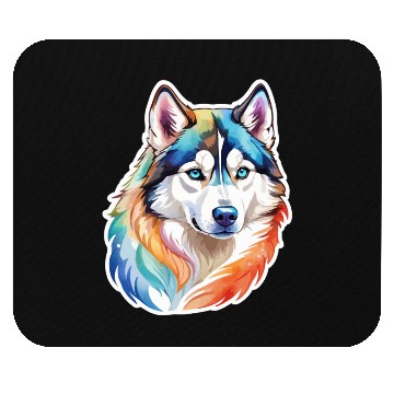 Discover Siberian Husky Watercolor Mouse Pads