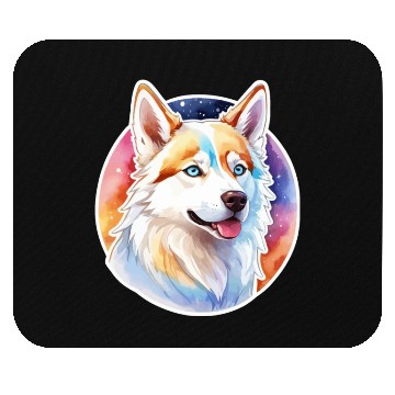 Discover Siberian Husky Watercolor Mouse Pads