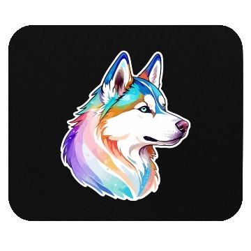 Discover Siberian Husky Watercolor Mouse Pads