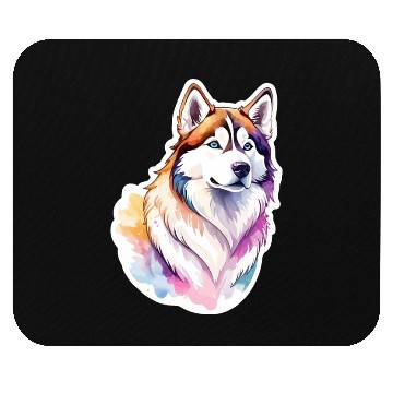 Discover Siberian Husky Watercolor Mouse Pads
