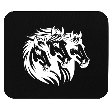 Discover Horse Head Portrait With Mane In The Wind Mouse Pads