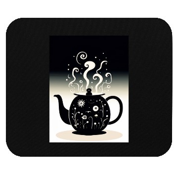 Discover Unique Black Teapot Design for Tea Lovers Mouse Pads