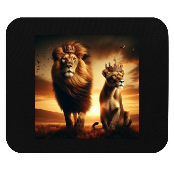 Discover Lions and Crowns Mouse Pads