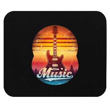 Discover Music Guitar Sunset Vintage Style Streetwear Mouse Pads