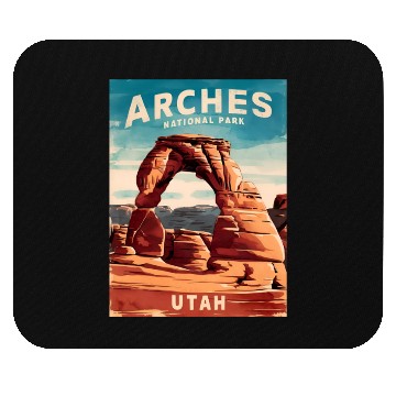 Discover Vintage Travel Arches National Park Utah Landscape Mouse Pads