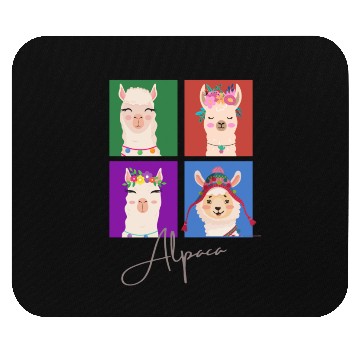 Discover Four squares Alpaca Mouse Pads