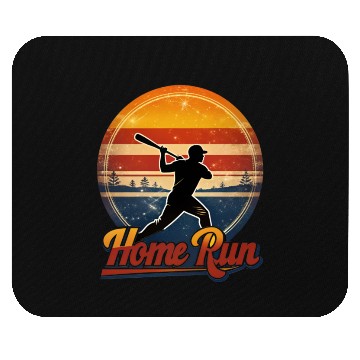 Discover Silhouette Baseball Player Home Run Streetwear Mouse Pads