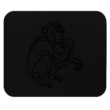 Discover Contemplative Monkey in line Art Mouse Pads