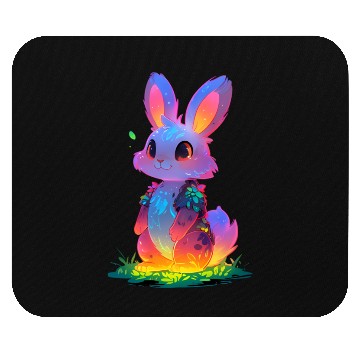 Discover Neon Night Bunny Mouse Pads