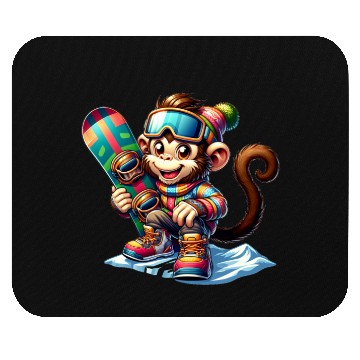 Discover Cute Snowboarder Monkey Mouse Pads