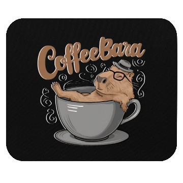 Discover Coffeebara Capybara Coffedrinker Mouse Pads