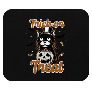 Discover Spooky Black cat Trick Or Treat For Halloween Mouse Pads
