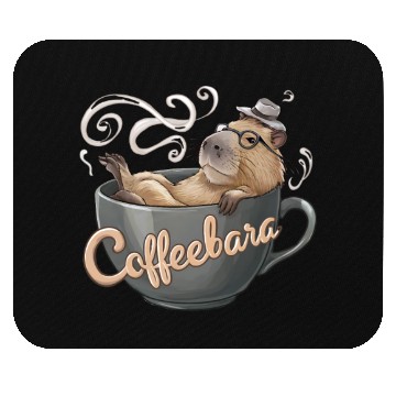 Discover Coffeebara Capybara Coffedrinker Mouse Pads