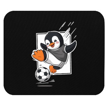 Discover Penguin Playing Soccer Cartoon Fun Mouse Pads
